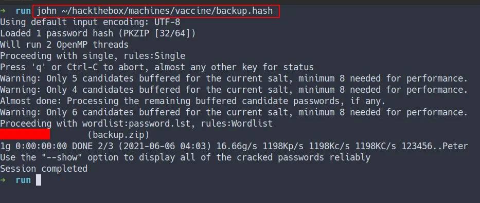 cracked the zipfile