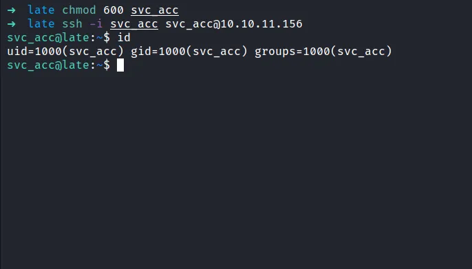 ssh as svc_acc